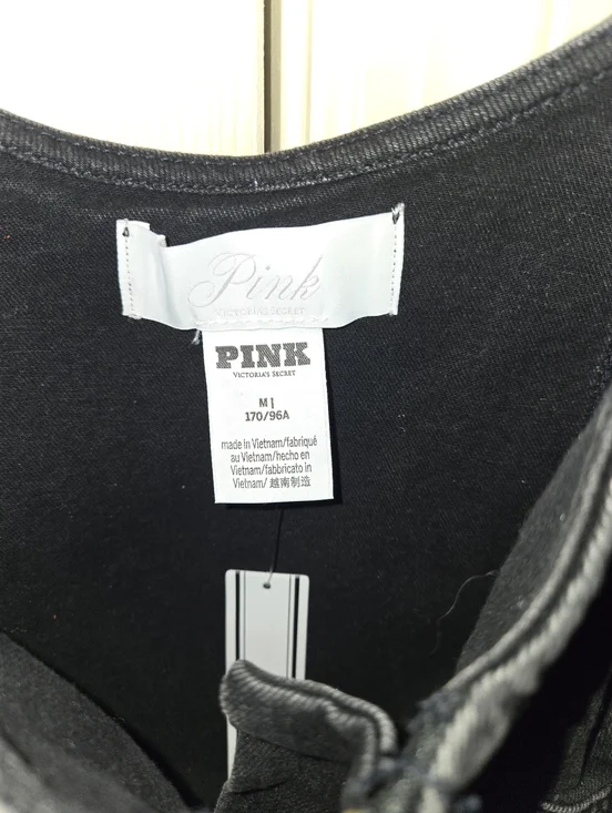 NWT VS PINK Denim Front Zip Corset Dress - Picture 6 of 7